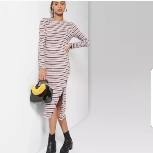 Wild Fable Ribbed Knit Striped Midi Dress - Picture 2 of 10